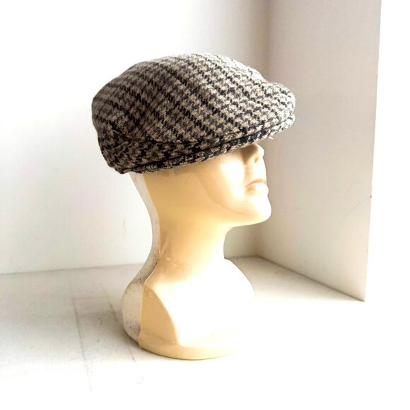 The Quality Cap Made in UK Houndstooth Print Wool Newsboy Cap M - Picture 1 of 8